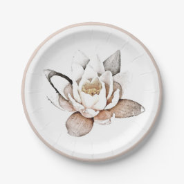 PLATO DE PAPEL PLACA DE PAPEL : LOTUS BLANCO