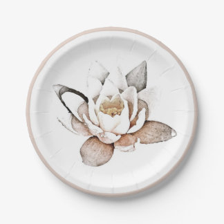 PLATO DE PAPEL PLACA DE PAPEL : LOTUS BLANCO