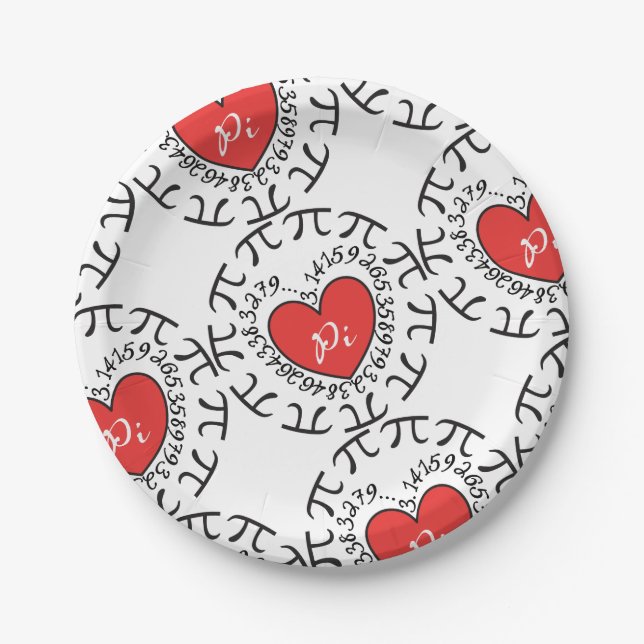 Plato De Papel Placa de papel Love Pi 3.14 (Anverso)