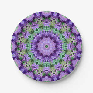 Plato De Papel Placa de papel Mandala patrón redondo kaleidoscope