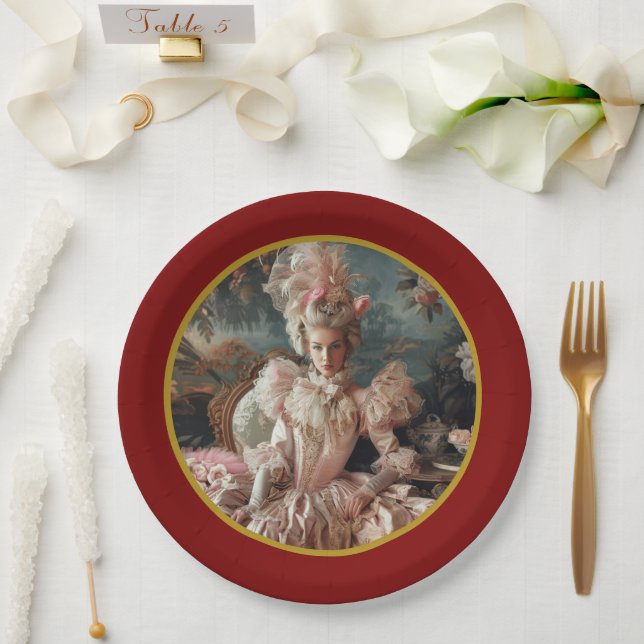 Plato De Papel Placa de papel Marie Antoinette (Boda)