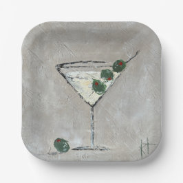 Plato De Papel Placa de papel Martini Time 7"