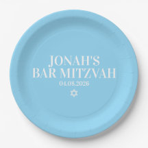 Placa de papel Mitzvah Bar personalizada