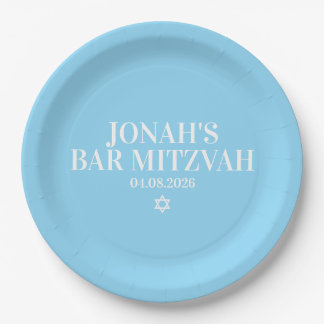 Plato De Papel Placa de papel Mitzvah Bar personalizada