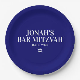 Plato De Papel Placa de papel Mitzvah Bar personalizada