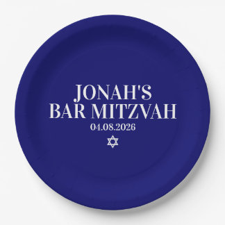 Plato De Papel Placa de papel Mitzvah Bar personalizada