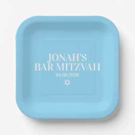 Plato De Papel Placa de papel Mitzvah Bar personalizada