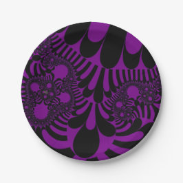 Plato De Papel Placa de papel morado negro