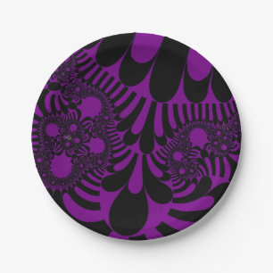 Plato De Papel Placa de papel morado negro