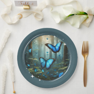 Plato De Papel Placa de papel morfo azul