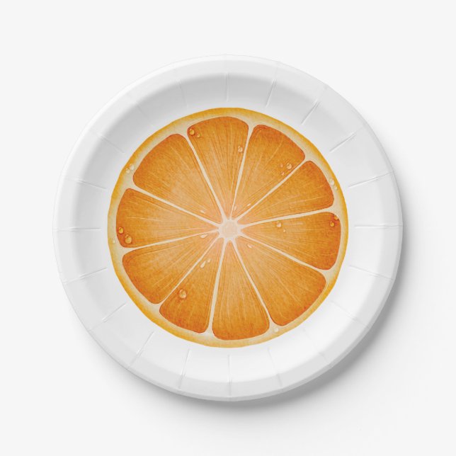 Plato De Papel Placa de papel naranja (Anverso)