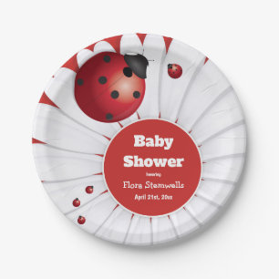 Plato De Papel Placa de papel negra blanca roja de Baby Shower de