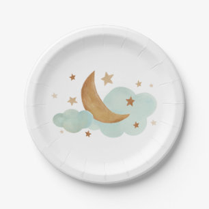 Plato De Papel Placa de papel neutra para Fiesta de lunas y estre