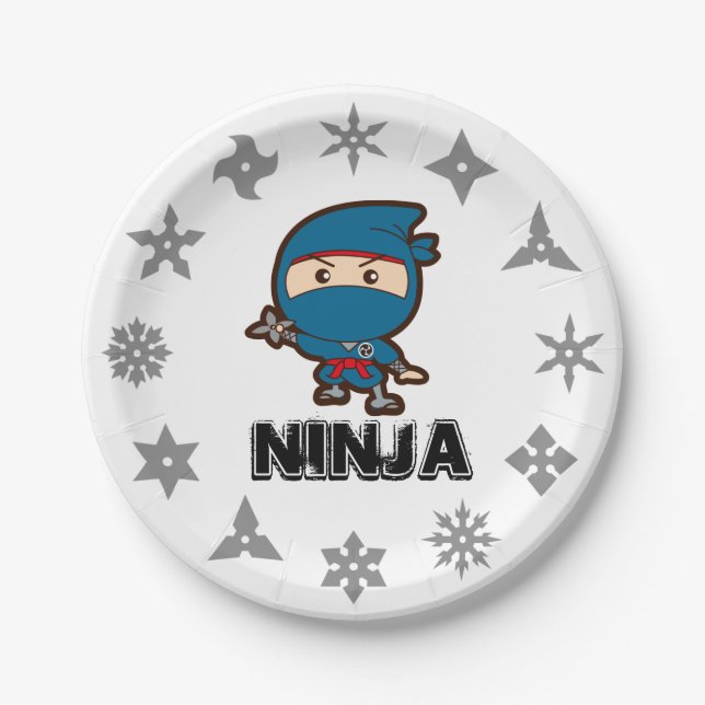 Plato De Papel Placa de papel Ninja Boy (Anverso)