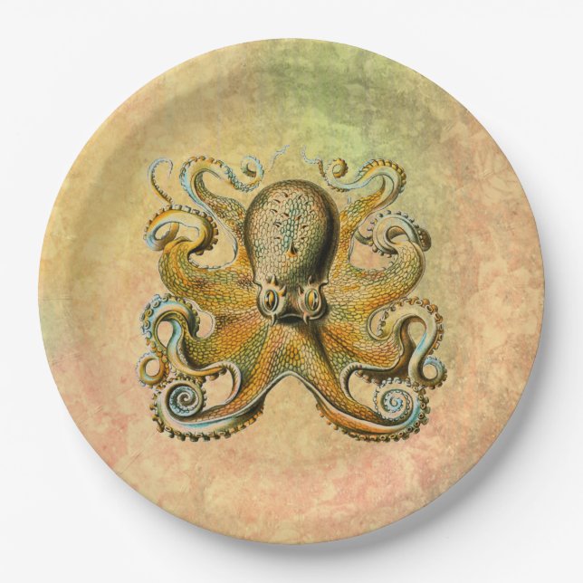 Plato De Papel Placa de papel Octopus (Anverso)