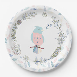 PLATO DE PAPEL PLACA DE PAPEL: PÁJARO CANTANTE