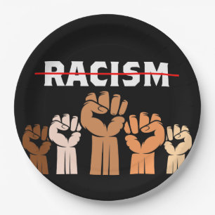 Plato De Papel Placa de papel para acabar con el racismo