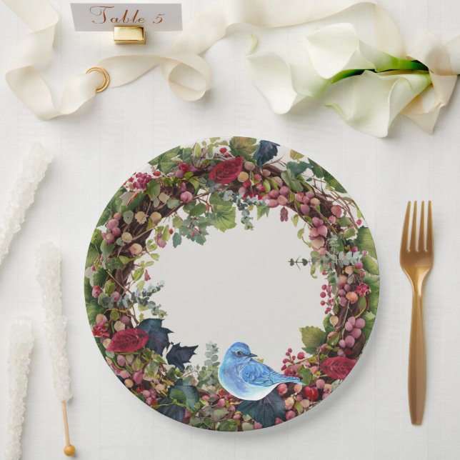 Plato De Papel Placa de papel para aves y guirnaldas (Boda)