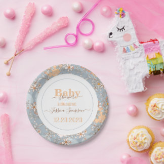Plato De Papel Placa de papel para Baby Shower de Boho Wildflower