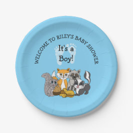 Plato De Papel Placa de papel para Baby Shower de chico con temas