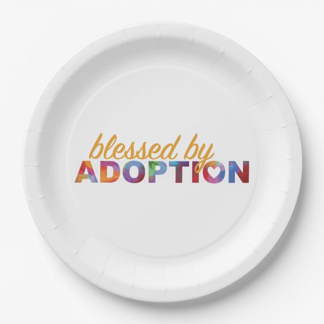 Plato De Papel Placa de papel para celebración de Adopción (Anverso)