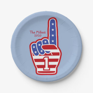 Plato De Papel Placa de papel para EE.UU. de Finger Finger 4 de j