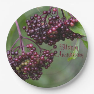 Plato De Papel Placa de papel para el aniversario de Elderberry