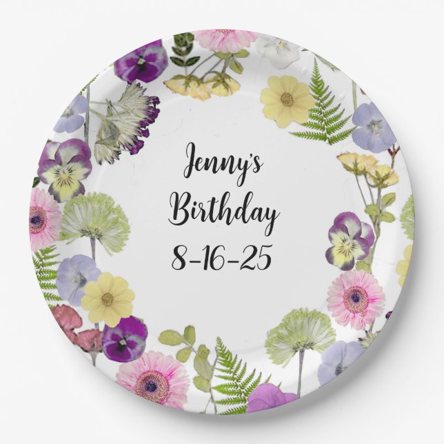 Plato De Papel Placa de papel para el cumpleaños del tema de las  (Anverso)