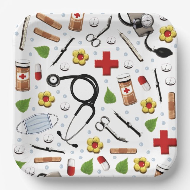 Plato De Papel Placa de papel para el partido de graduación de la (Anverso)