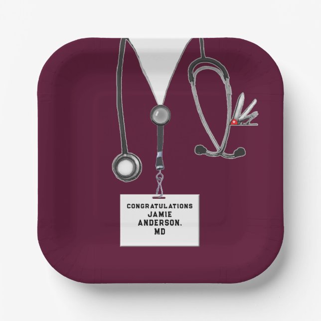 Plato De Papel Placa de papel para el partido de graduación de la (Anverso)