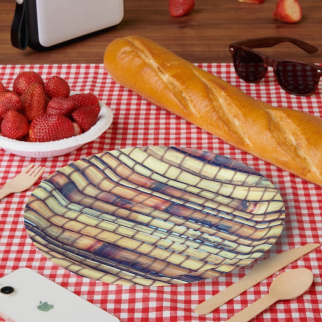 Plato De Papel Placa de papel para Fiesta de cena de bambú tropic (Picnic)