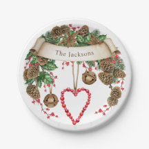 Placa de papel para Fiesta navideño de invierno