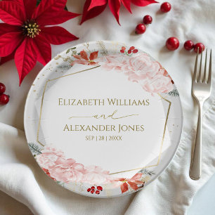 Plato De Papel Placa de papel para la boda de invierno de color d
