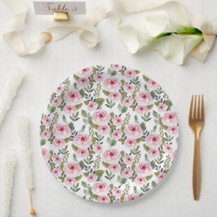 Plato De Papel Placa de papel para la ducha de bebé con un bonito