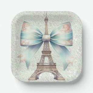 Plato De Papel Placa de papel para la torre Eiffel artística