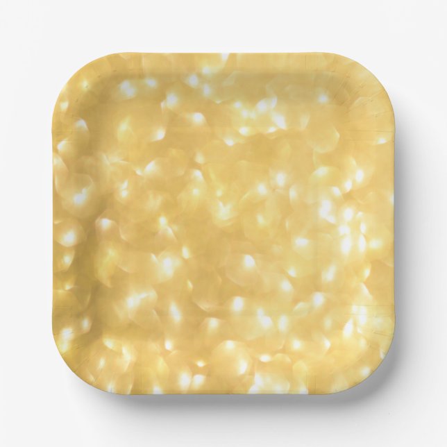 Plato De Papel Placa de papel para las luces de hadas doradas (Anverso)