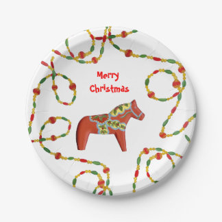 Plato De Papel Placa de papel para Navidades de caballos de Dala