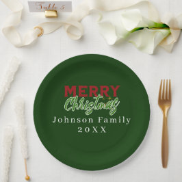 Plato De Papel Placa de papel para Navidades de familia personali