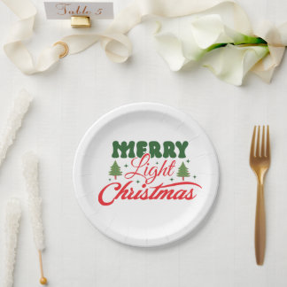 Plato De Papel Placa de papel para Navidades de luz de cerezo