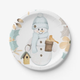 Plato De Papel Placa de papel para Navidades de nieve | Festivida