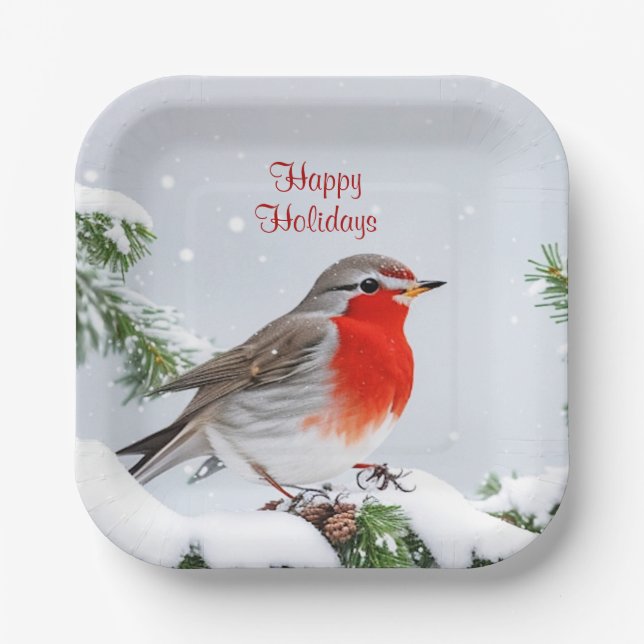 Plato De Papel Placa de papel para Navidades de vacaciones de la  (Anverso)