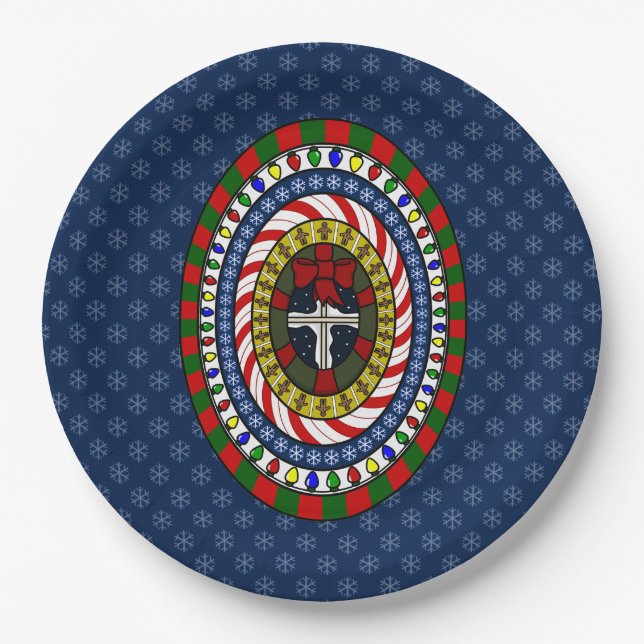 Plato De Papel Placa de papel para Navidades lúdicos (Anverso)