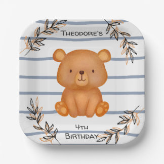 Plato De Papel Placa de papel para oso personalizado