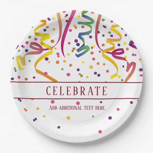 Plato De Papel Placa de papel para Streamers y Confetti (Anverso)