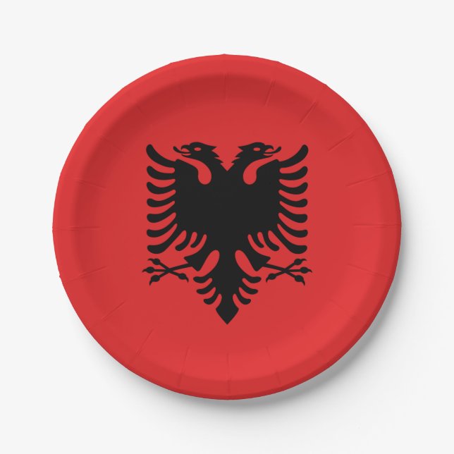 Plato De Papel Placa de papel patriótica con bandera de Albania (Anverso)