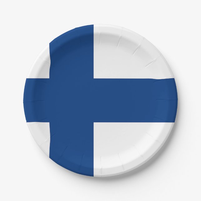 Plato De Papel Placa de papel patriótica con bandera de Finlandia (Anverso)
