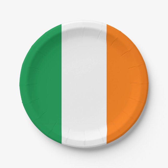Plato De Papel Placa de papel patriótica con bandera de Irlanda (Anverso)