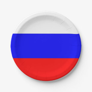 Plato De Papel Placa de papel patriótica con bandera de Rusia