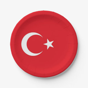 Plato De Papel Placa de papel patriótica con bandera de Turquía