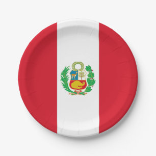 Plato De Papel Placa de papel patriótica con bandera del Perú